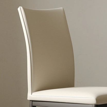 Chaise de salle à manger moderne à dossier solide, revêtue de similicuir