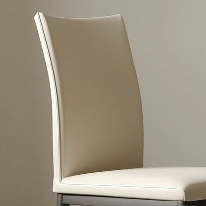 Chaise de salle à manger moderne à dossier solide, revêtue de similicuir