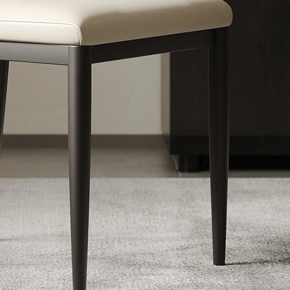 Chaise de salle à manger moderne à dossier solide, revêtue de similicuir