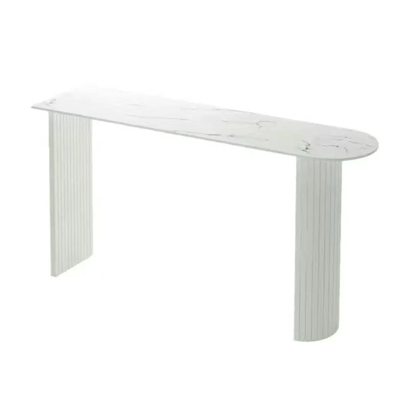 Table de bar moderne avec plateau en marbre et cadre géométrique pour les repas