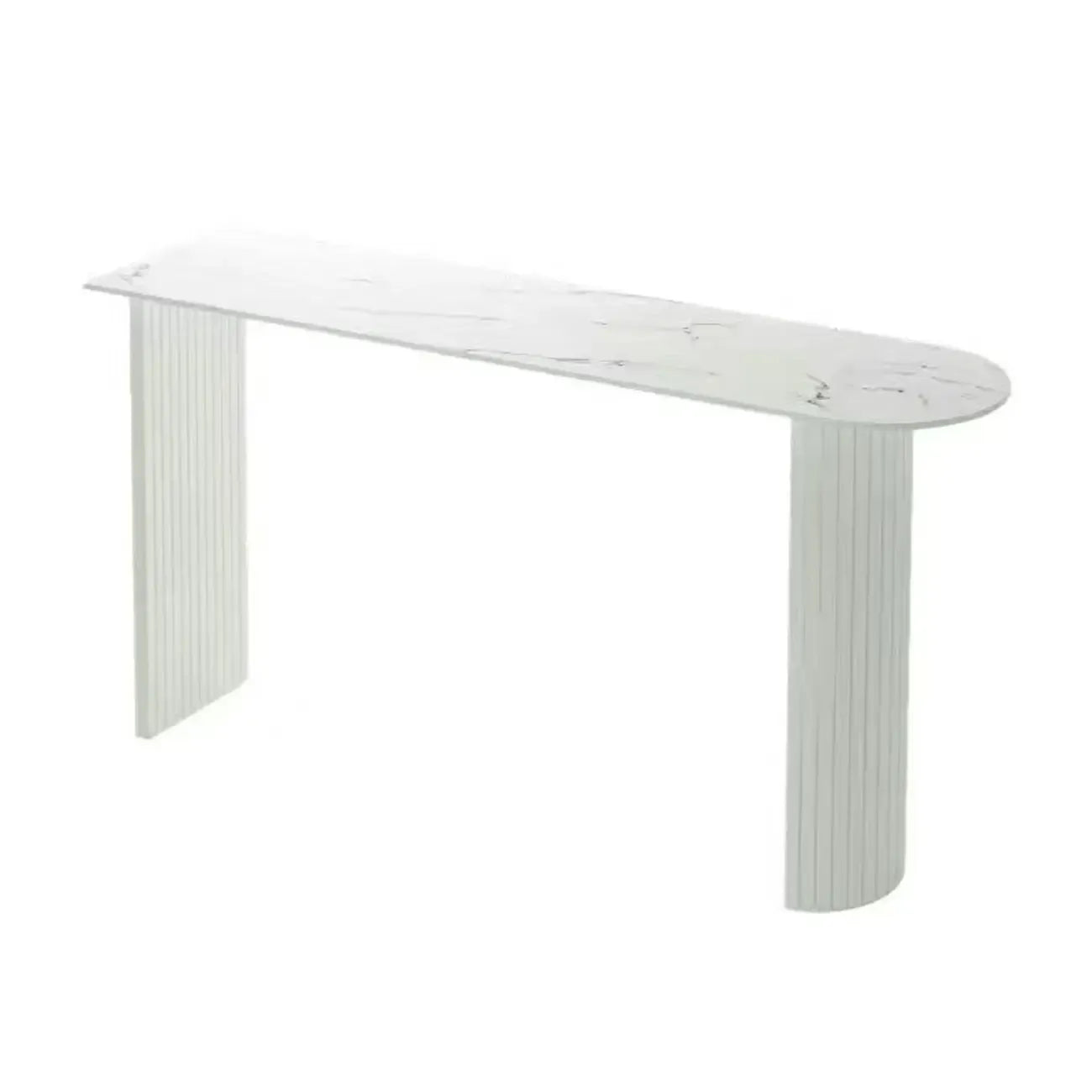 Table de bar moderne avec plateau en marbre et cadre géométrique pour les repas
