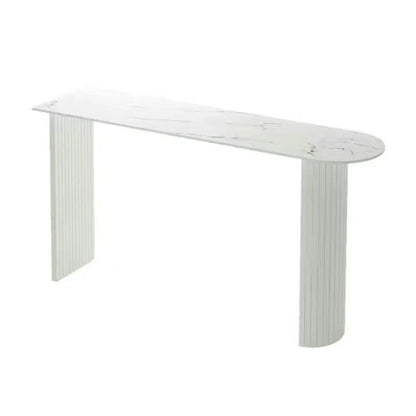 Table de bar moderne avec plateau en marbre et cadre géométrique pour les repas