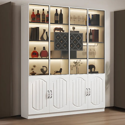 Vitrine en bois noir avec porte vitrée et rangement pour vin
