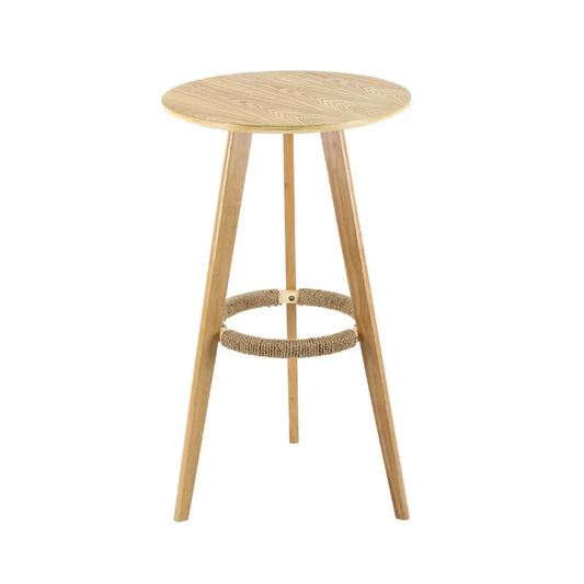 Table de bar moderne en bois avec tabourets ronds pour bistro