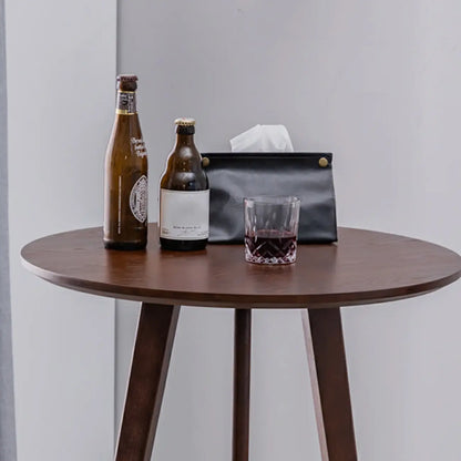Table de bar moderne en bois avec tabourets ronds pour bistro