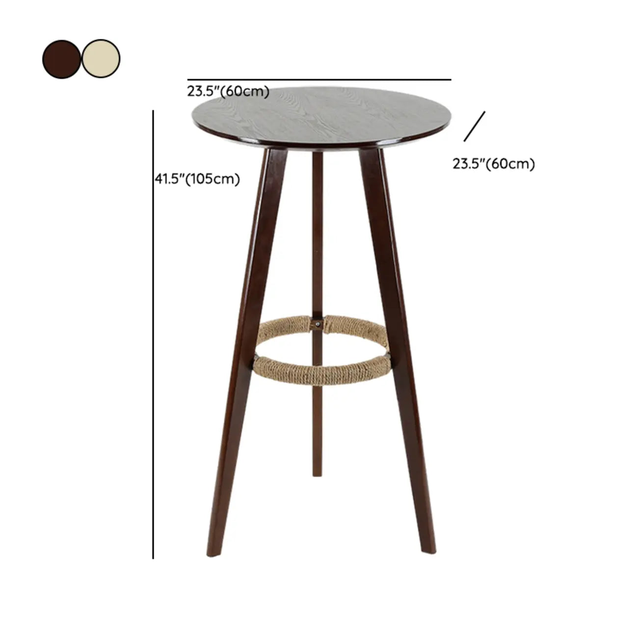 Table de bar moderne en bois avec tabourets ronds pour bistro