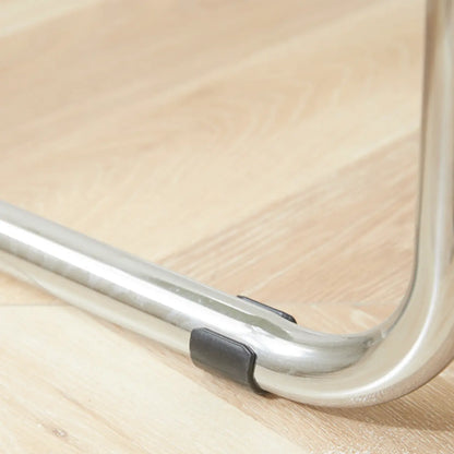 Chaise de salle à manger simple en métal sans accoudoirs, dossier plein jaune