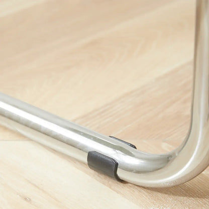 Chaise de salle à manger simple en métal sans accoudoirs, dossier plein jaune