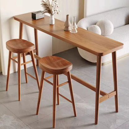 Table de bar rectangulaire en bois couleur expresso avec repose-pieds pour 2 personnes