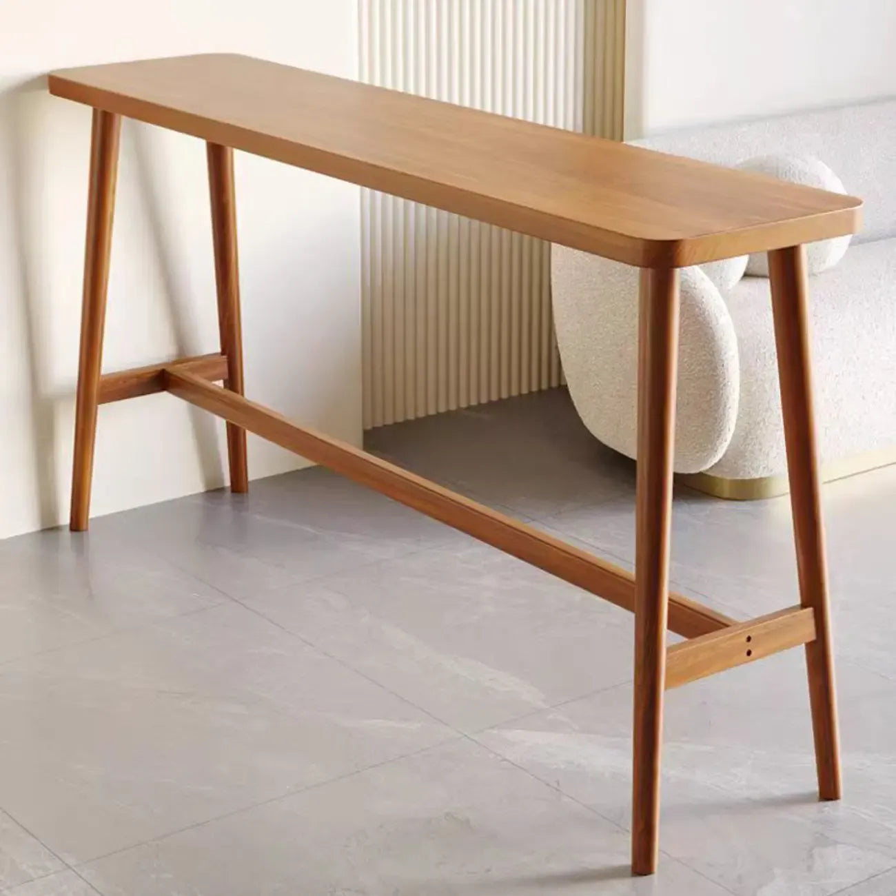 Table de bar rectangulaire en bois couleur expresso avec repose-pieds pour 2 personnes