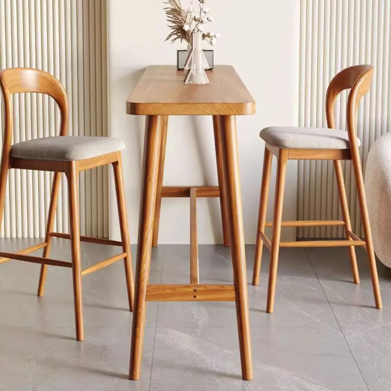 Table de bar rectangulaire en bois couleur expresso avec repose-pieds pour 2 personnes