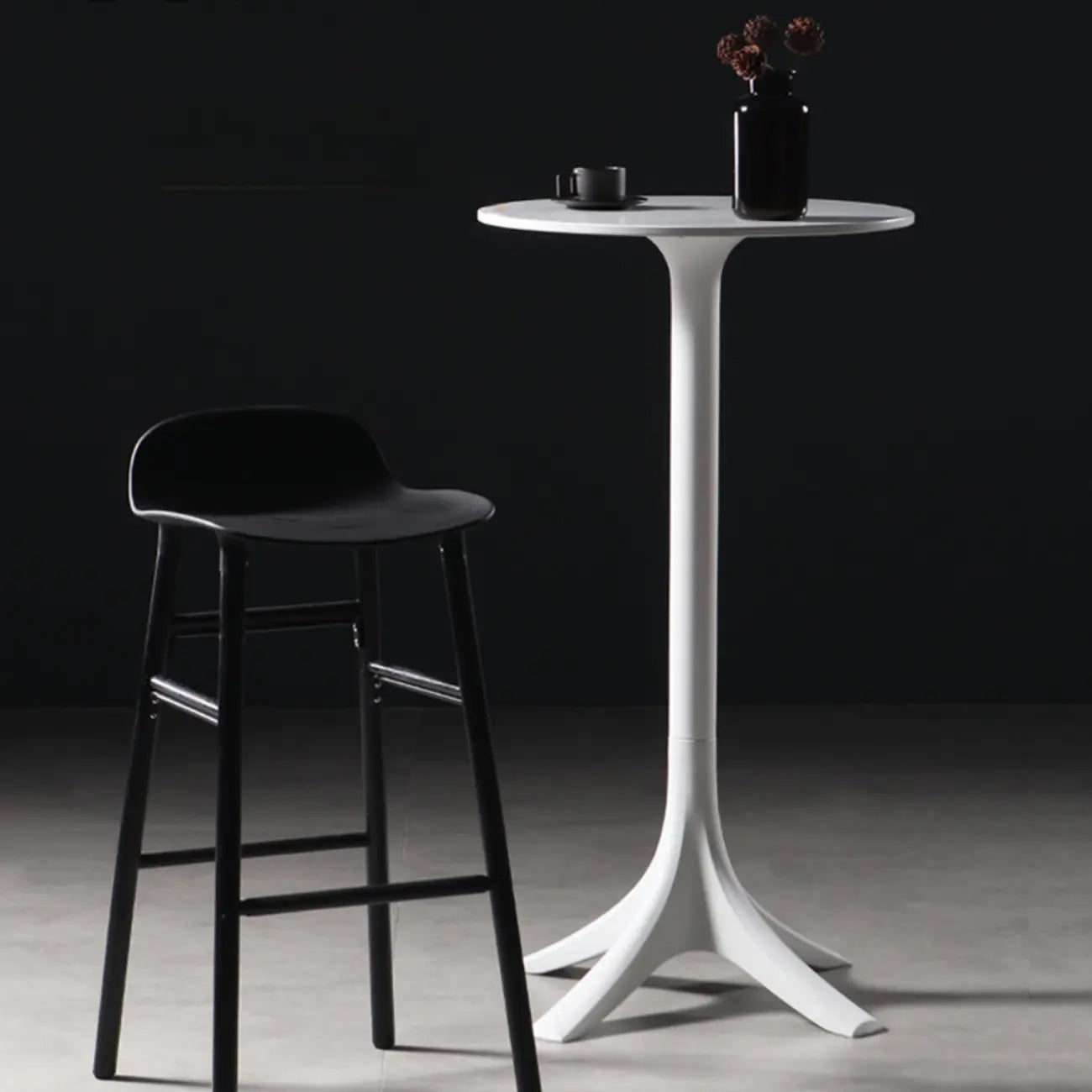 Table de bar ronde moderne en acrylique blanc pour bistro