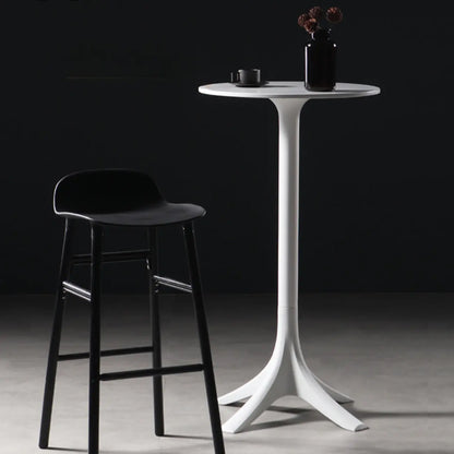 Table de bar ronde moderne en acrylique blanc pour bistro
