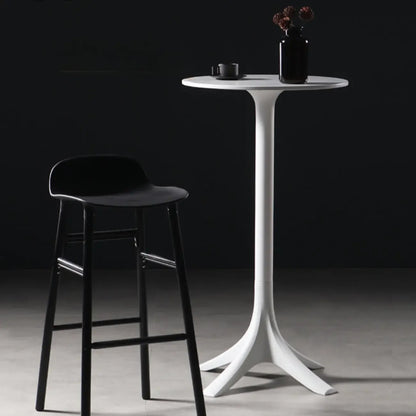 Table de bar ronde moderne en acrylique blanc pour bistro