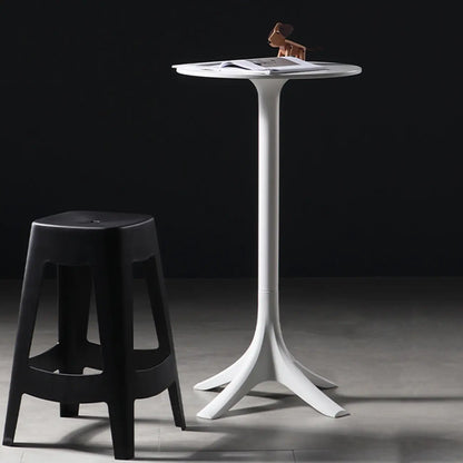 Table de bar ronde moderne en acrylique blanc pour bistro