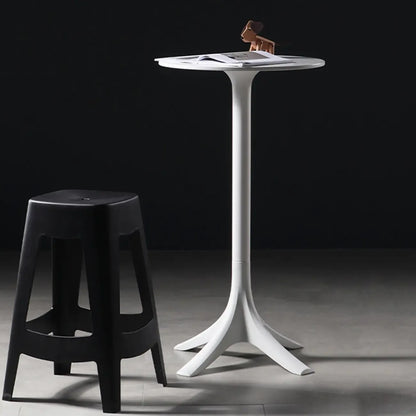 Table de bar ronde moderne en acrylique blanc pour bistro