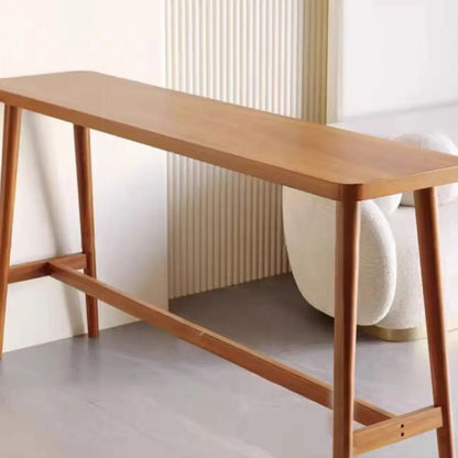 Table de bar rectangulaire en bois couleur expresso avec repose-pieds pour 2 personnes