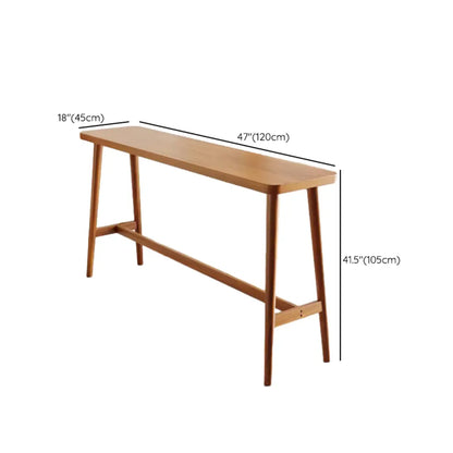 Table de bar rectangulaire en bois couleur expresso avec repose-pieds pour 2 personnes