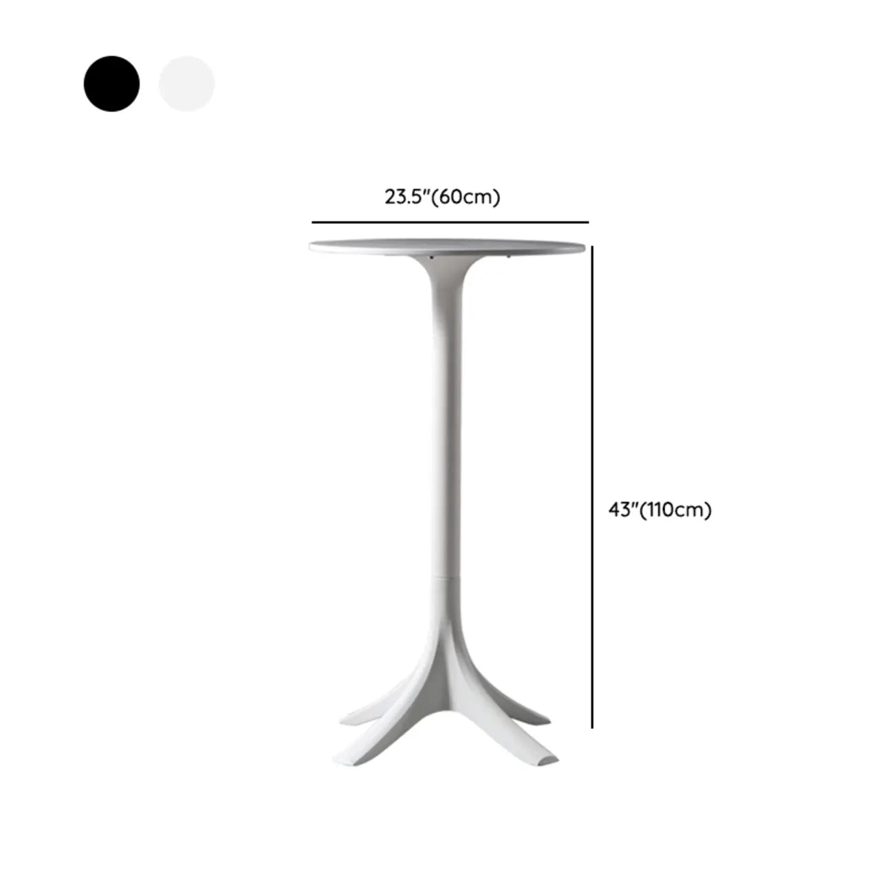 Table de bar ronde moderne en acrylique blanc pour bistro