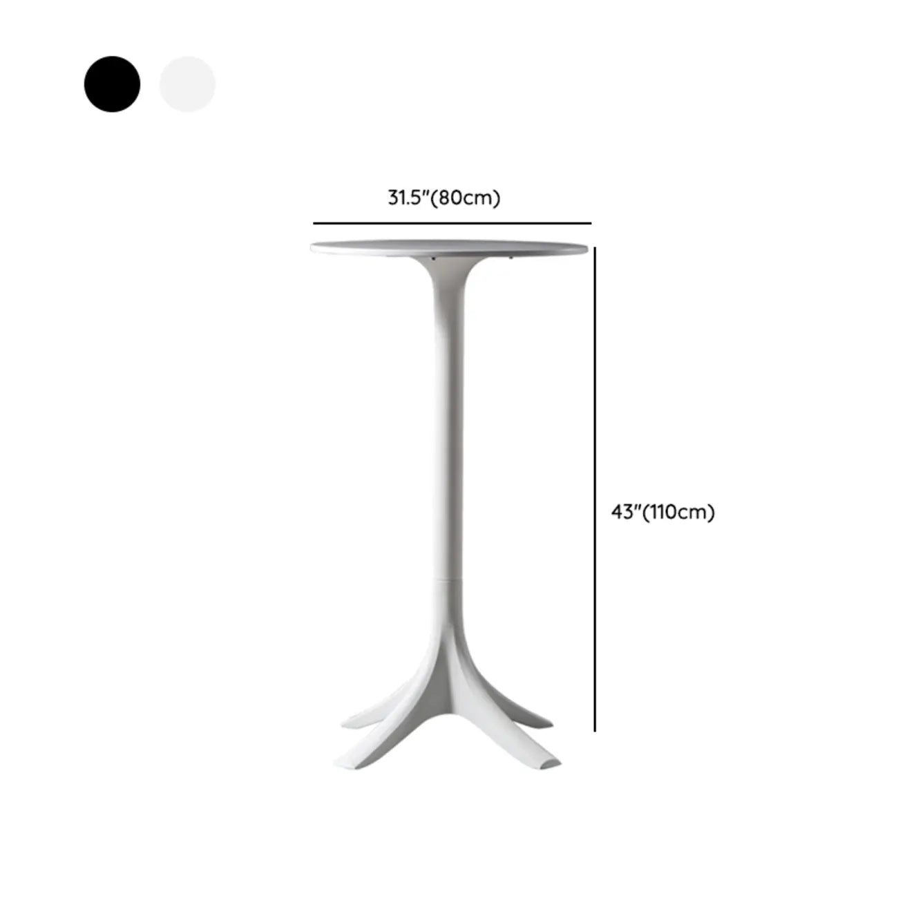 Table de bar ronde moderne en acrylique blanc pour bistro