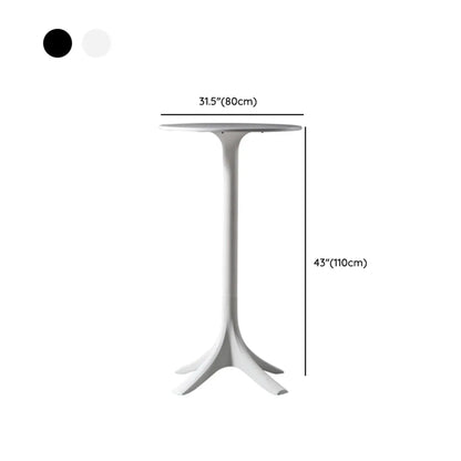 Table de bar ronde moderne en acrylique blanc pour bistro