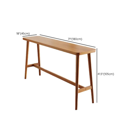 Table de bar rectangulaire en bois couleur expresso avec repose-pieds pour 2 personnes
