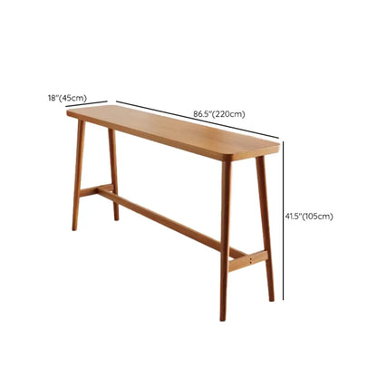 Table de bar rectangulaire en bois couleur expresso avec repose-pieds pour 2 personnes
