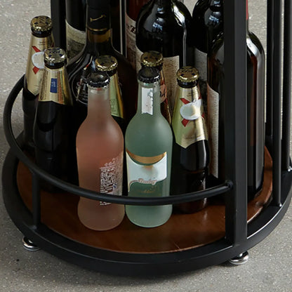 Table de bar étroite en bois avec double étagère de rangement