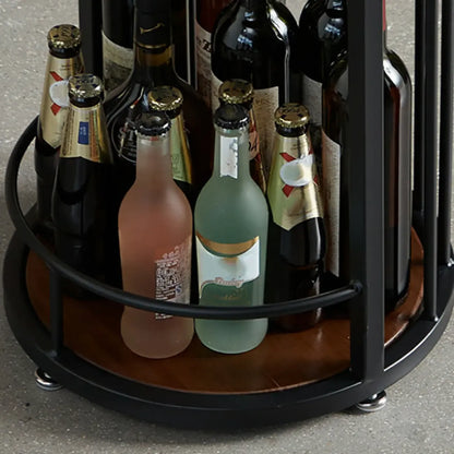 Table de bar étroite en bois avec double étagère de rangement
