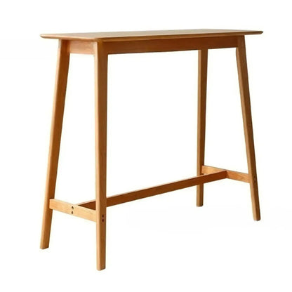 Table de bar rustique en bois massif avec pieds à tréteaux pour une maison moderne