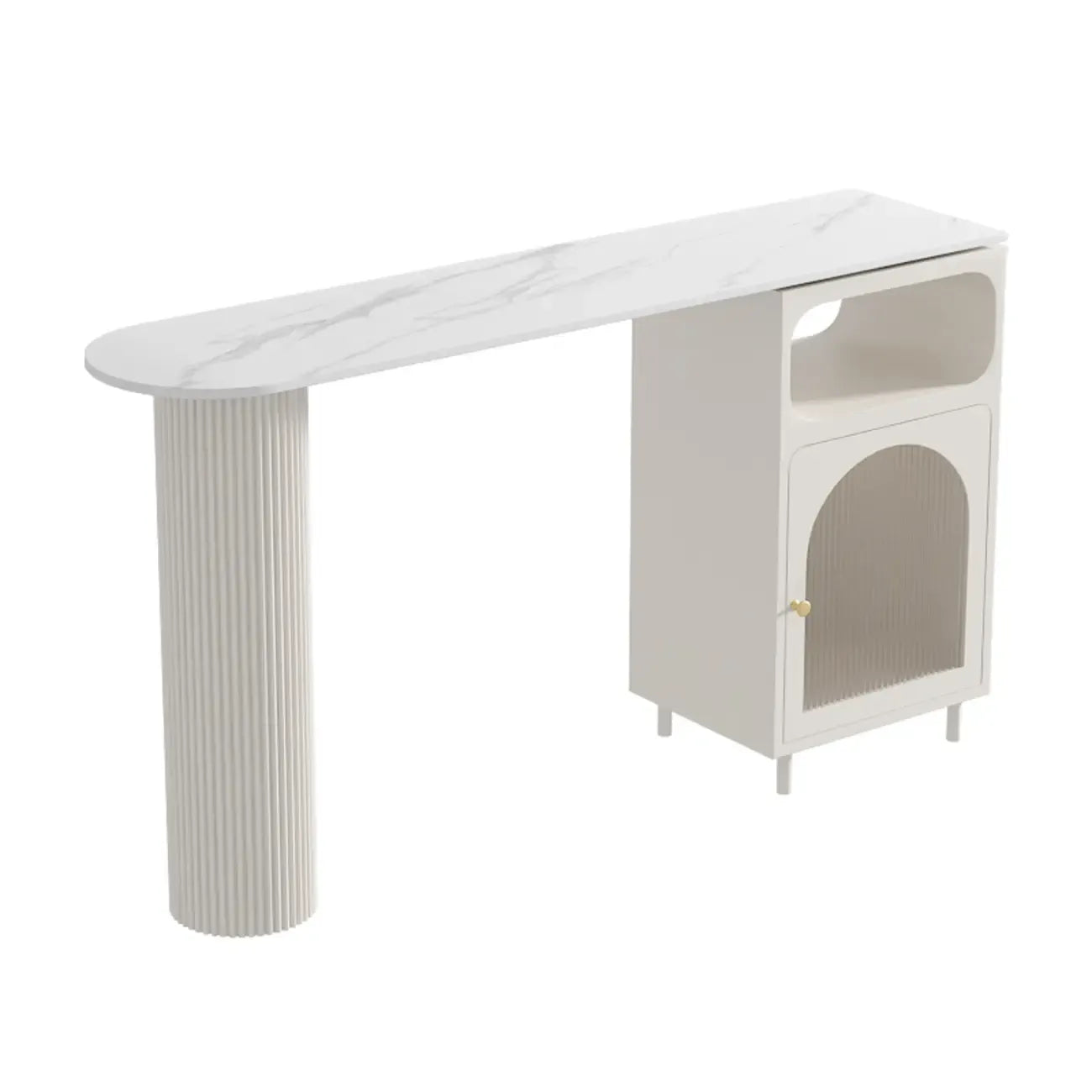 Table de bar blanche moderne pour 2 personnes avec double piétement pour salon