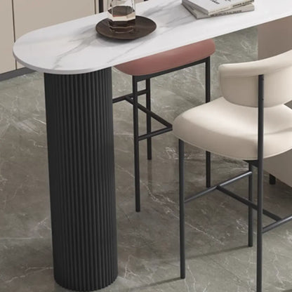 Table de bar blanche moderne pour 2 personnes avec double piétement pour salon