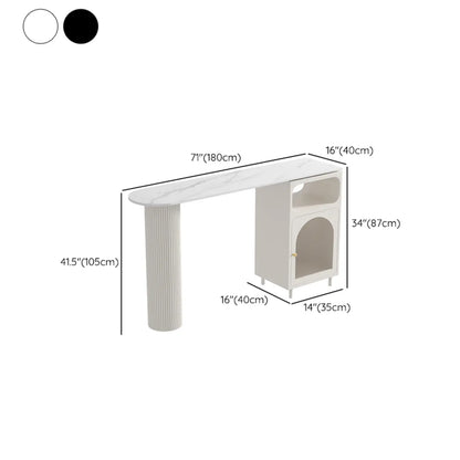 Table de bar blanche moderne pour 2 personnes avec double piétement pour salon