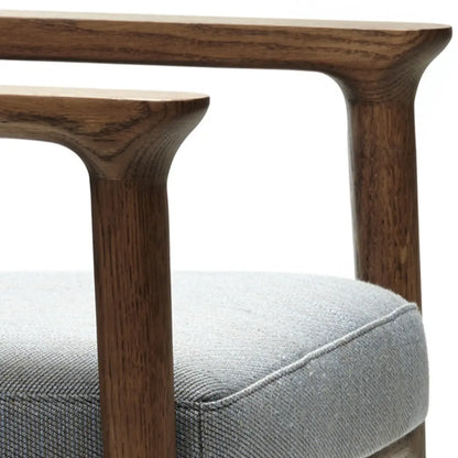 Chaise de salle à manger moderne rembourrée, de forme carrée, avec accoudoirs en bois