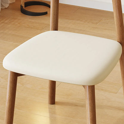 Chaise de salle à manger nordique sans accoudoirs, en bois rembourré, à dossier ouvert