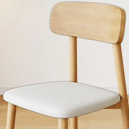Chaise de salle à manger nordique sans accoudoirs, en bois rembourré, à dossier ouvert
