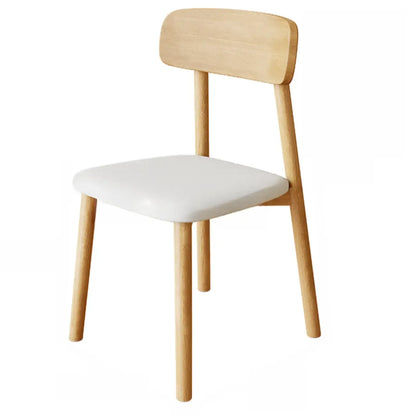 Chaise de salle à manger nordique sans accoudoirs, en bois rembourré, à dossier ouvert