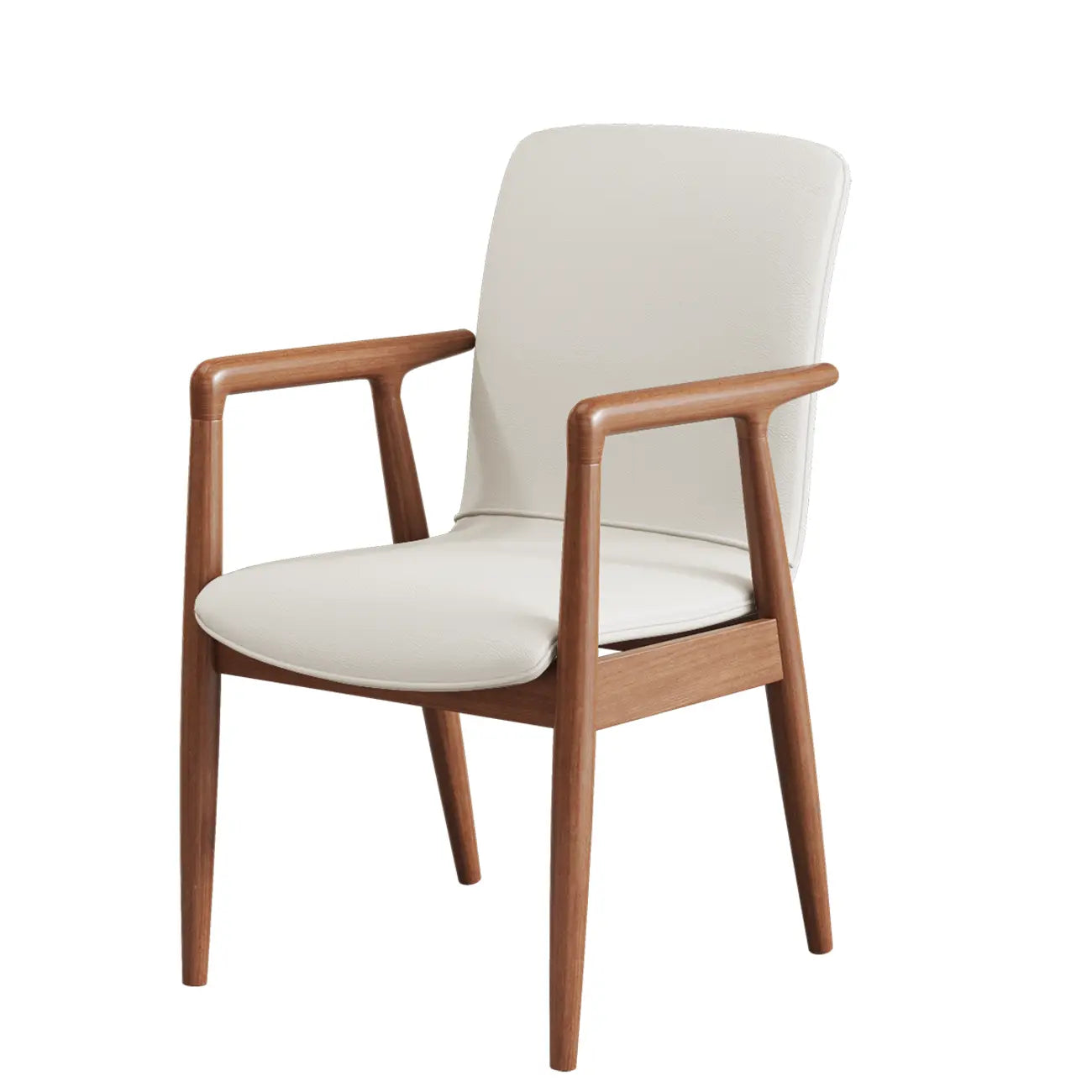 Fauteuil de salle à manger moderne en bois recouvert de similicuir
