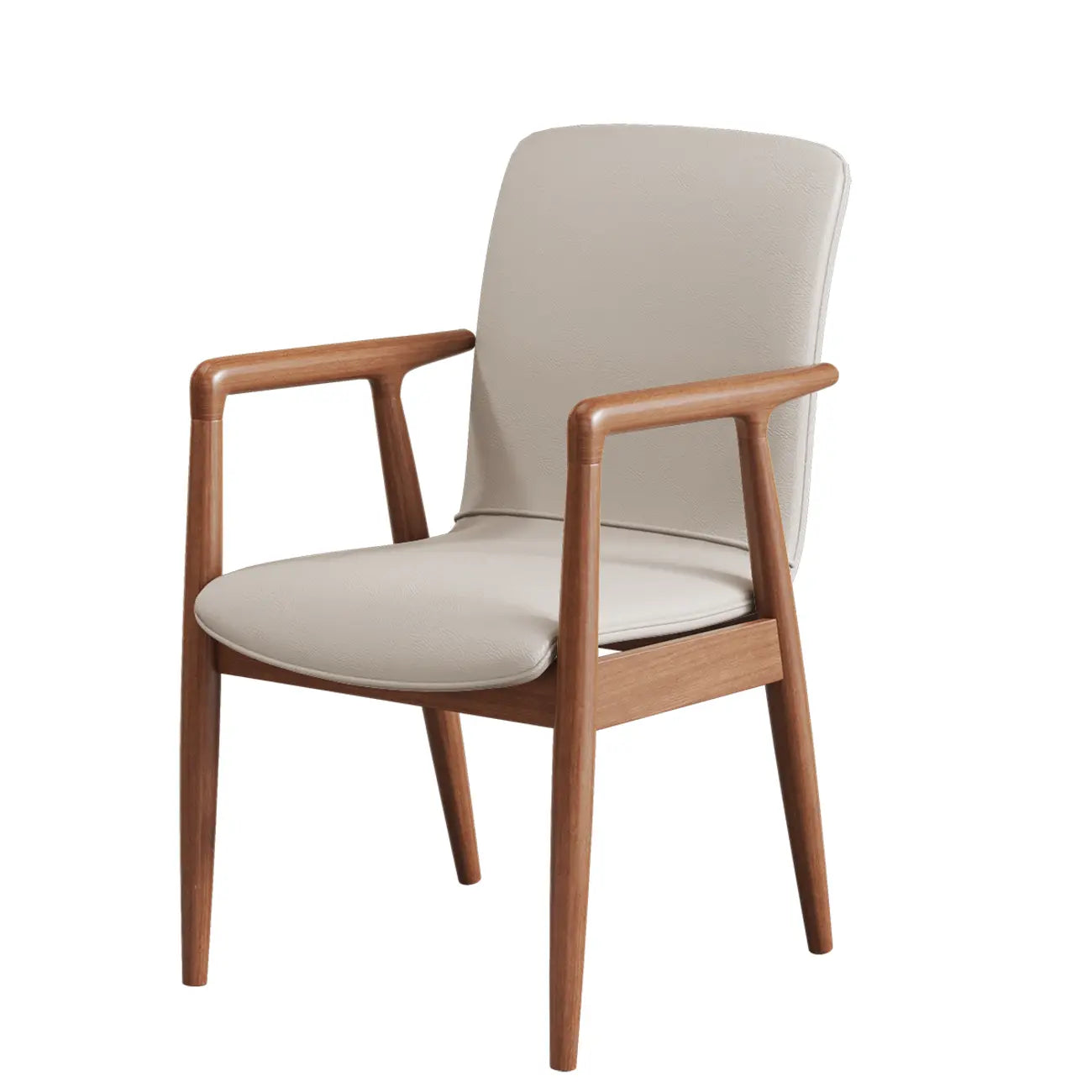 Fauteuil de salle à manger moderne en bois recouvert de similicuir