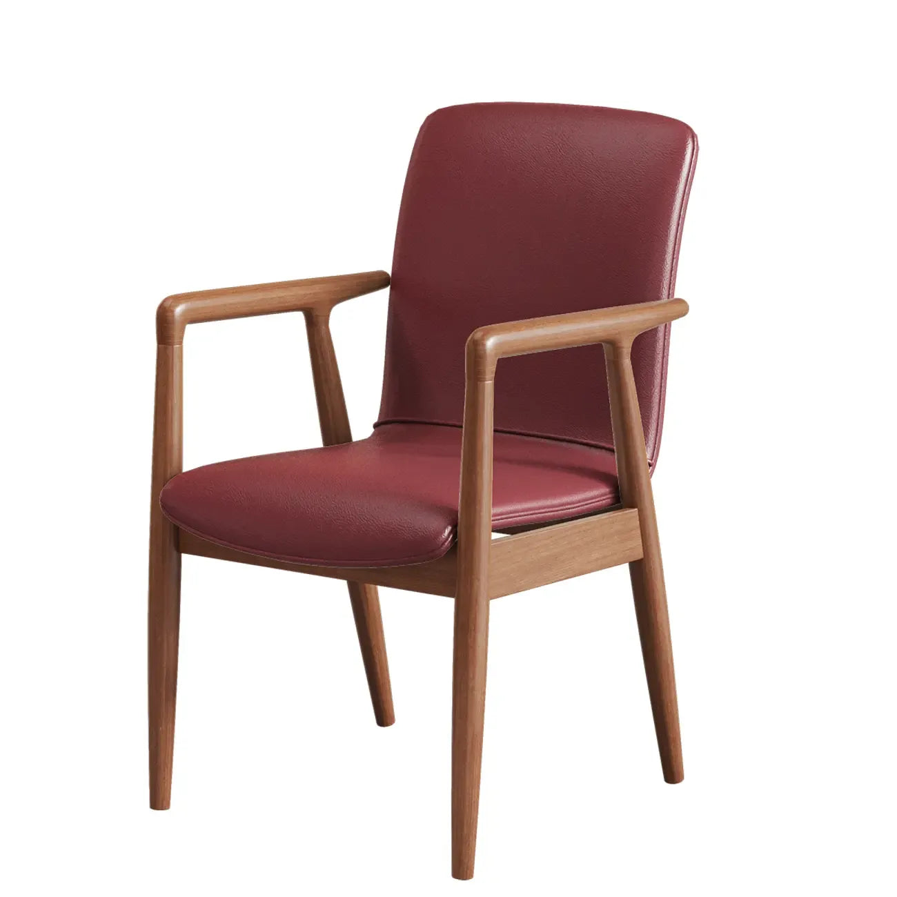 Fauteuil de salle à manger moderne en bois recouvert de similicuir