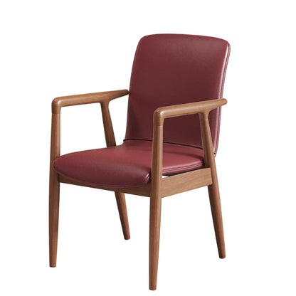 Fauteuil de salle à manger moderne en bois recouvert de similicuir