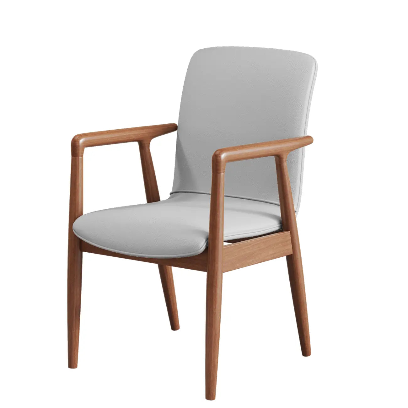 Fauteuil de salle à manger moderne en bois recouvert de similicuir