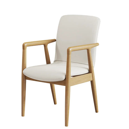 Fauteuil de salle à manger moderne en bois recouvert de similicuir