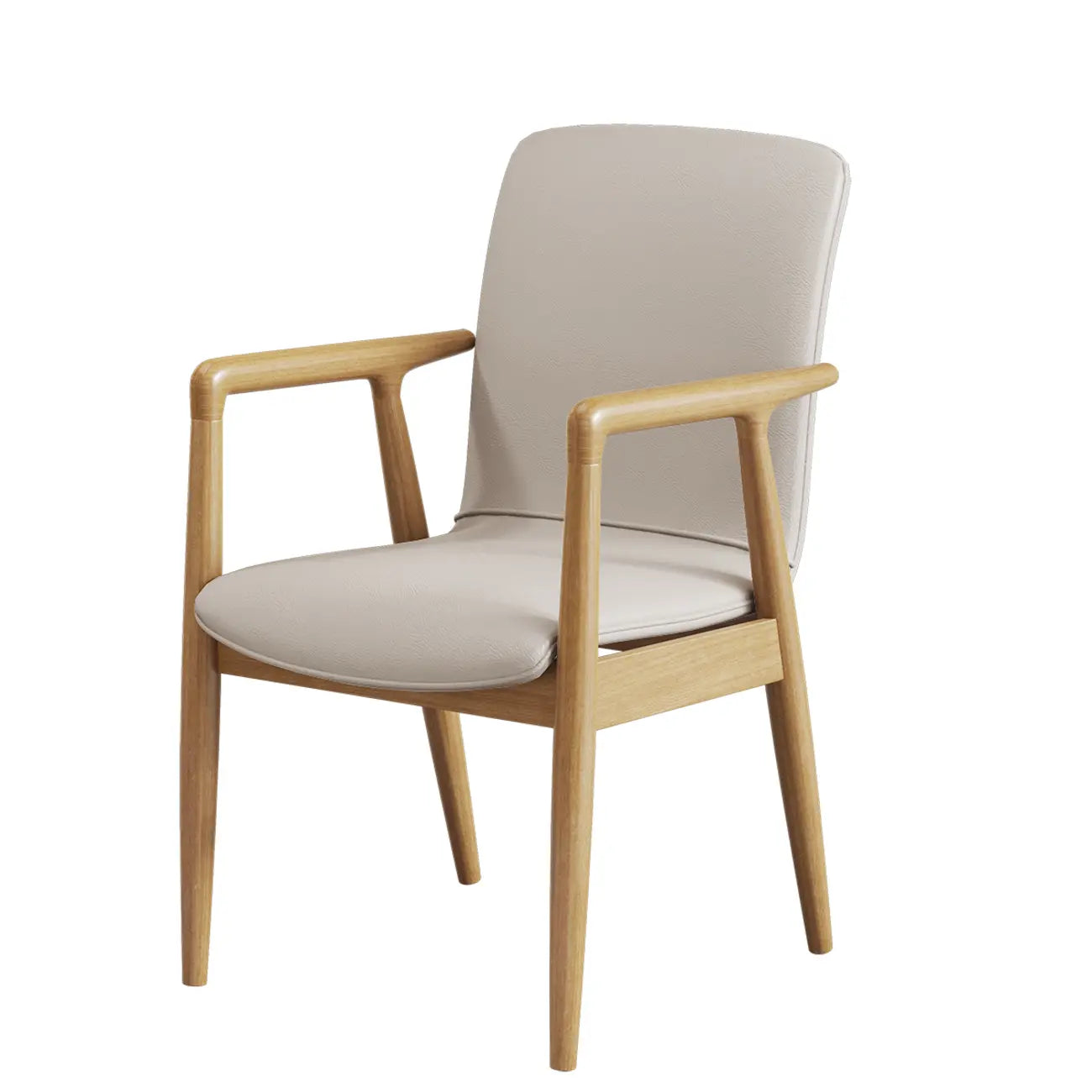Fauteuil de salle à manger moderne en bois recouvert de similicuir