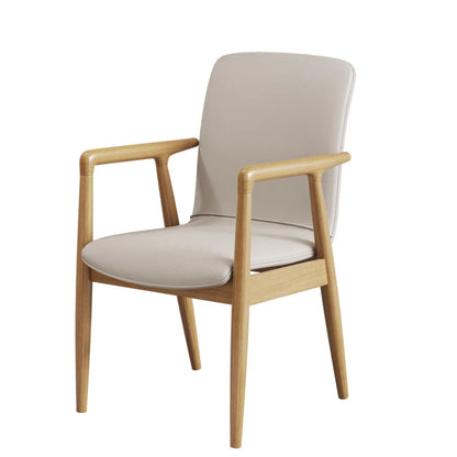 Fauteuil de salle à manger moderne en bois recouvert de similicuir