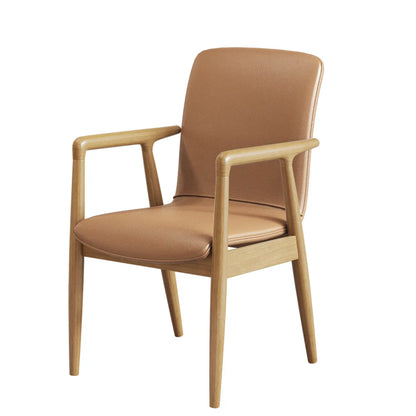 Fauteuil de salle à manger moderne en bois recouvert de similicuir