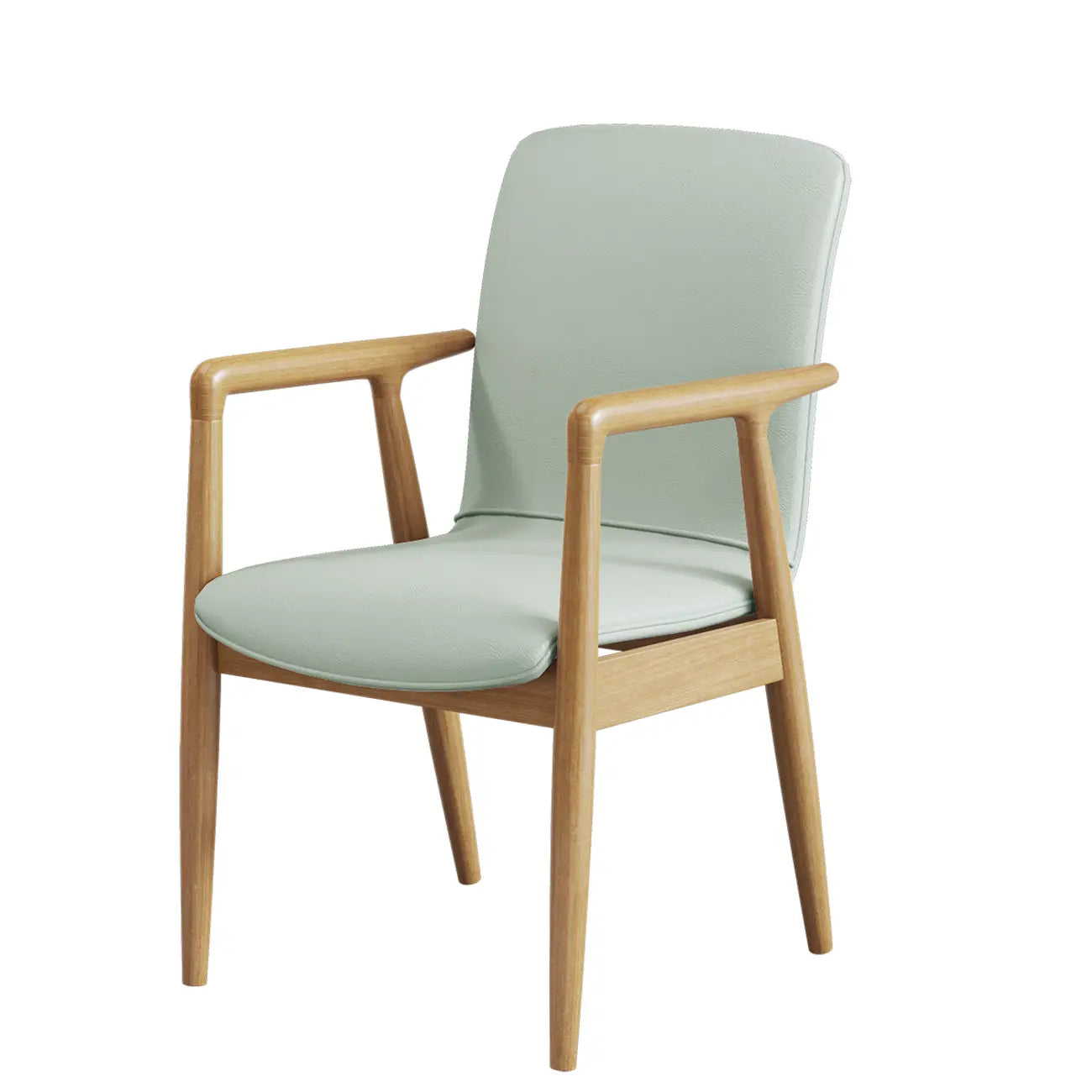 Fauteuil de salle à manger moderne en bois recouvert de similicuir