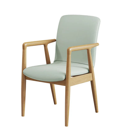 Fauteuil de salle à manger moderne en bois recouvert de similicuir