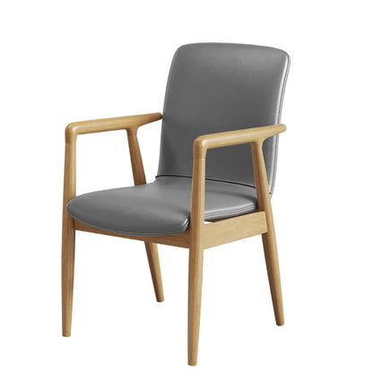 Fauteuil de salle à manger moderne en bois recouvert de similicuir