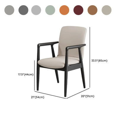 Fauteuil de salle à manger moderne en bois recouvert de similicuir